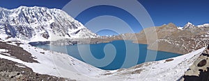 Highest lake in nepal tilicho at manang photo