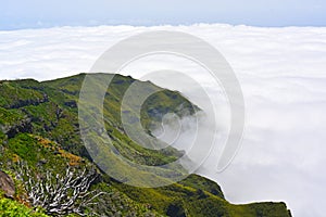 The highest Madeira island mountain Pico Ruivo.