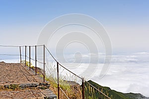 The highest Madeira island mountain Pico Ruivo.