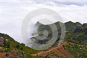 The highest Madeira island mountain Pico Ruivo.