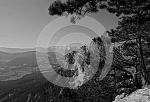 The highest mountain in Lower Austria / Schneeberg / Black and White / BW / Monochrome shot