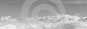 Highest mountain Mount Everest in Himalaya black and white picture