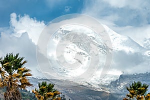 the highest mountain of Peru Huascaran in the Cordillera Blanca mountain range in the Yungay province