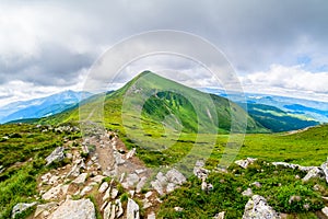 The highest mountain of Ukraine Hoverla 2061 m. Chornogora ridge, Ukraine.