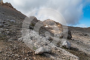 Highest part of Fanes valley in the Dolomites photo