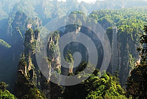 highest outdoor elevator in Zhangjiajie