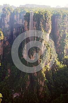 highest outdoor elevator in Zhangjiajie