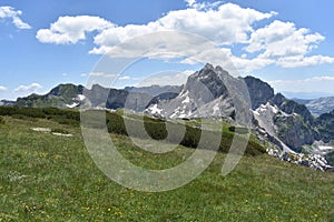 The highest peaks of the Durmitor mountain seen from the Planinica peak