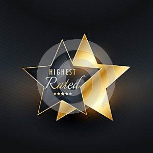 Highest rated star label vector