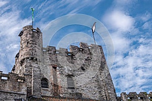 Highest tower of Gravensteen, Ghent, Belgium