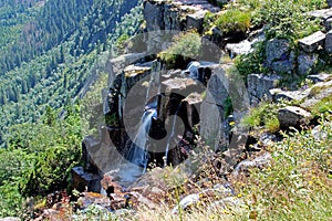 The highest waterfall in National park Giant mountains in Czech republic