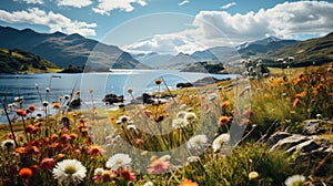 Highland Blooms: A Kaleidoscope of Wildflowers Embracing Nature\'s Splendor