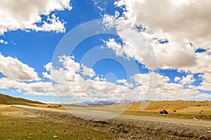 Highland with blue sky