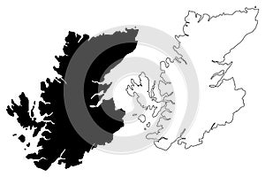 Highland council area map vector