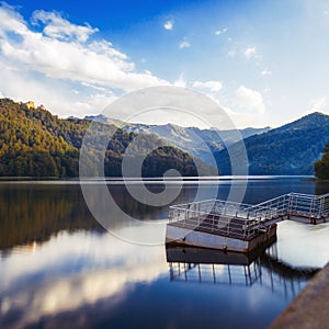 Highland lake Goygol in Azerbaijan