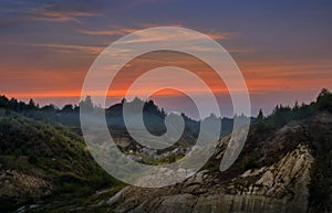 Highland landscape in sunset light