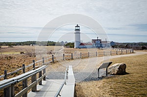 Highland Lighthouse on Cape Cod, landscape view