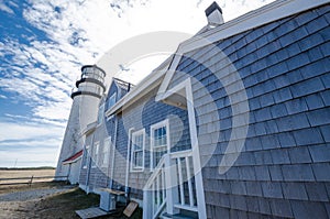 Highland Lighthouse on Cape Cod on a spring day in Barnstable County Massachusetts photo