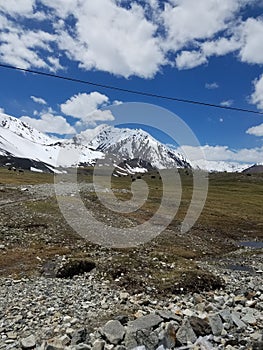 The highland of pakistan green mountain and snowm