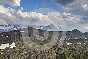 Highland panorama of Swiss Alps mountains