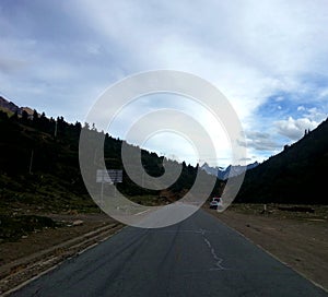 Highland road tibet under sky