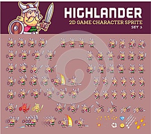 Highlander Cartoon Game Character Sprite
