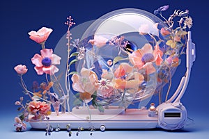 Highlight the concept of flowerinspired. Generative ai