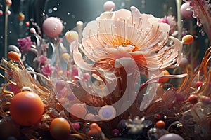 Highlight the concept of flowerinspired. Generative ai