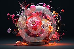 Highlight the concept of flowerinspired. Generative ai