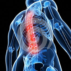 Highlighted male spine
