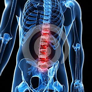 Highlighted spinal cord