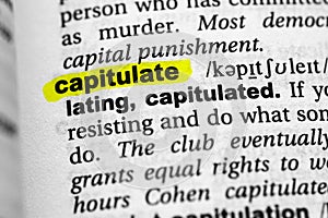 Highlighted word capitulate concept and meaning