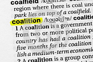 Highlighted word coalition concept and meaning