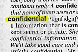Highlighted word confidential concept and meaning