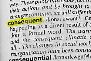 Highlighted word consequent concept and meaning