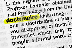 Highlighted word doctrinaire concept and meaning