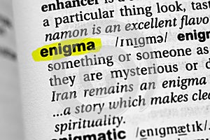 Highlighted word enigma concept and meaning photo