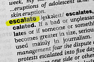Highlighted word escalate concept and meaning