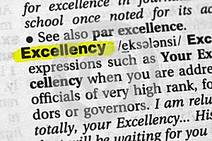 Highlighted word excellency concept and meaning
