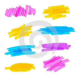 Highlighter marker strokes