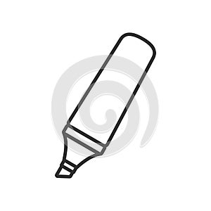 Highlighter Pen Outline Flat Icon on White