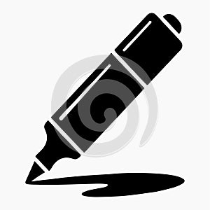 Highlighter Pen Solid Black Writing Symbol
