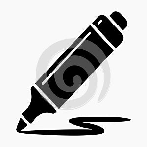 Highlighter Pen Solid Stationery Tool Icon