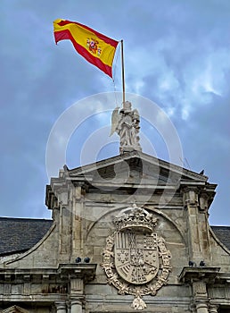 View from the Palacio de Cibeles in Madrid, Spain. photo