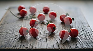 Highlights the tomatoes casting soft shadows and emphasizing their