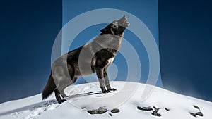 Highlights the wolf s form and the crispness of the snow creating a