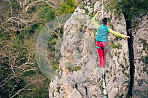 Highline in the mountains