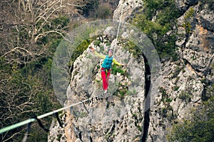 Highline in the mountains