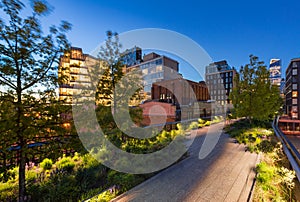 The Highline at twilight, Chelsea, Manhattan, New York City