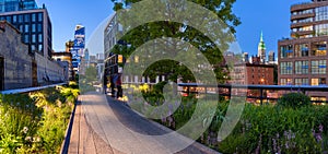 The Highline at twilight. Chelsea. Manhattan, New York City